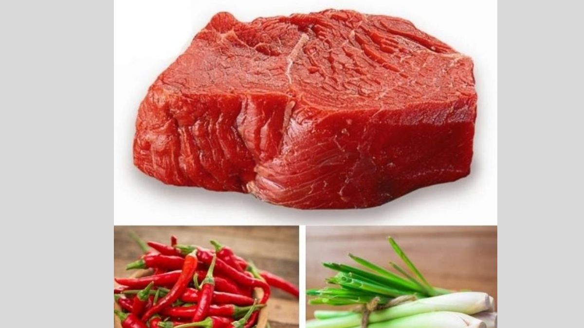 Nguyên liệu chuẩn bị để làm bò khô bằng nồi chiên không dầu